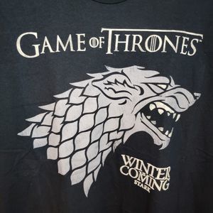Game of Thrones Graphic Tee SS Winter is Coming Black NWT - Size 2XL